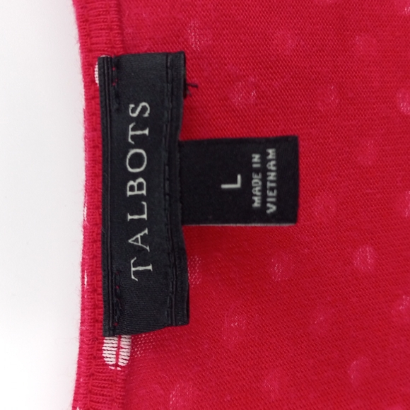 Talbots Surplice Neckline Top Polka Dot Short Sleeve Size Large Red White - Picture 6 of 8